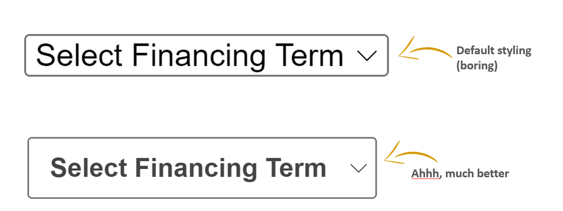 Applying styling the select element is easy